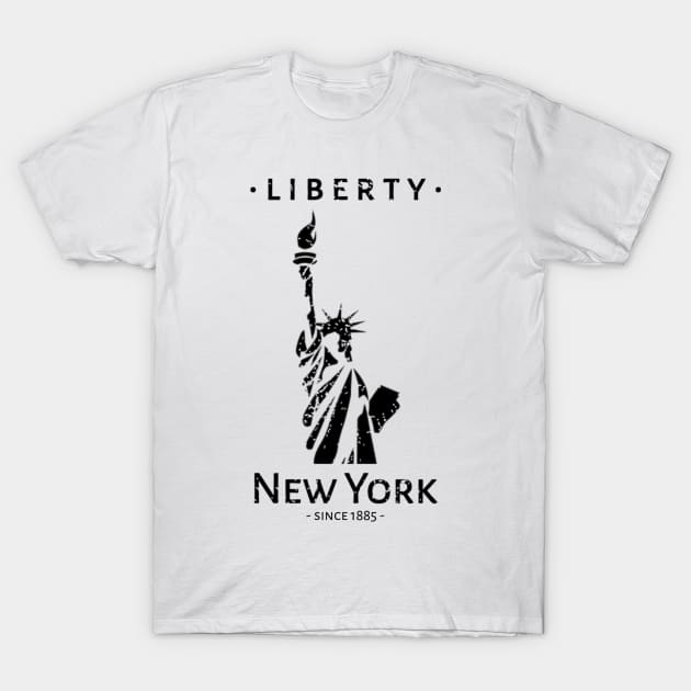 Liberty Statue New York Since 1885 T-Shirt by radeckari25